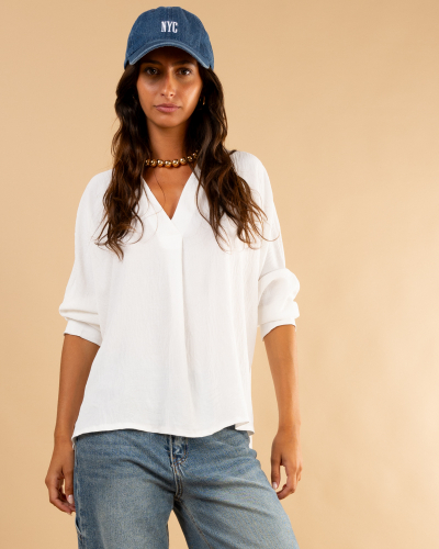 Blouse boutons doré