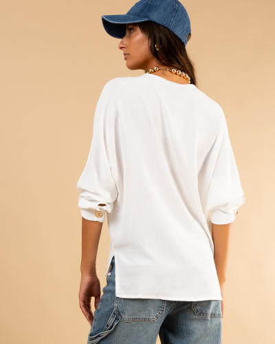 Blouse boutons doré