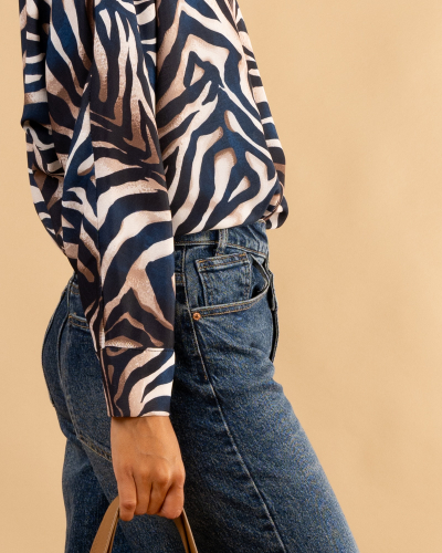Blouse imprimé zèbre marin