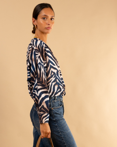 Blouse imprimé zèbre marin