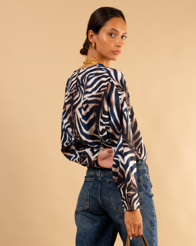 Blouse imprimé zèbre marin