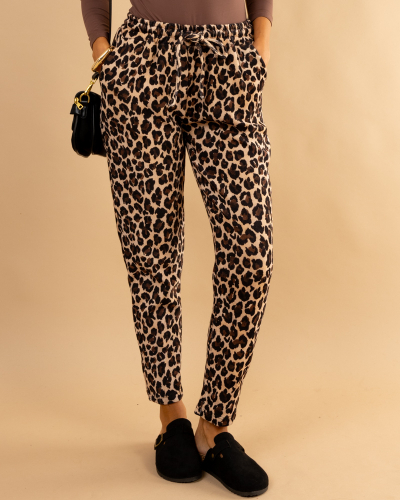 Pantalon velours léopard feline