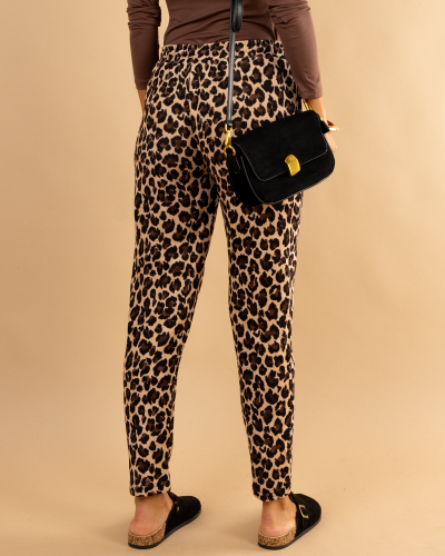Pantalon velours léopard feline