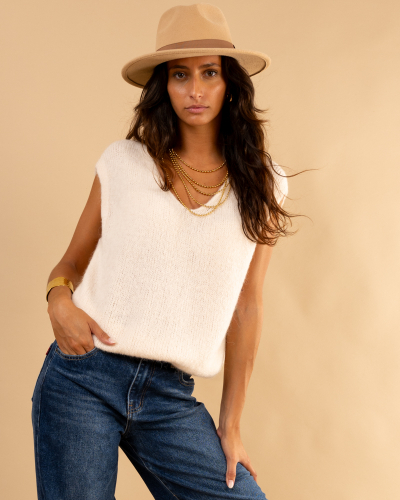 Pull sans manches alpaga