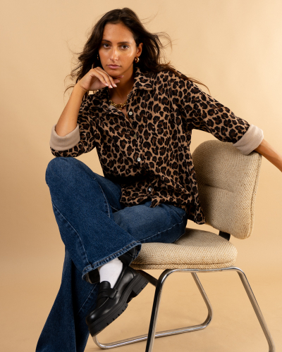 Chemise velours léopard feline