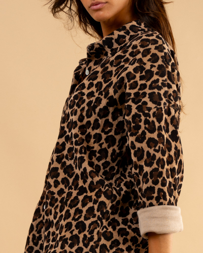 Chemise velours léopard feline