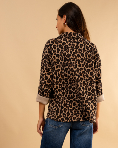 Chemise velours léopard feline
