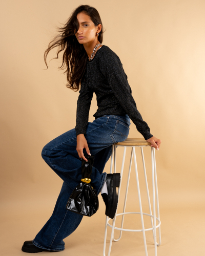 Pull col bateau lurex