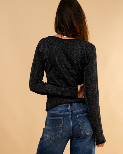 Pull col bateau lurex