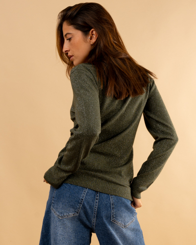 Pull col bateau lurex