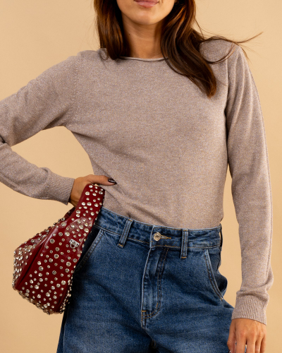 Pull col bateau lurex