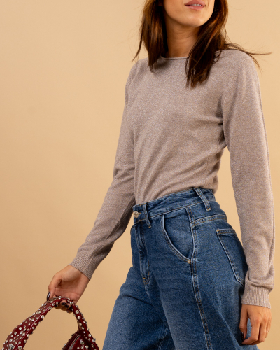 Pull col bateau lurex