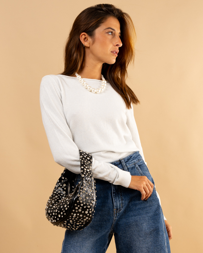 Pull col bateau lurex