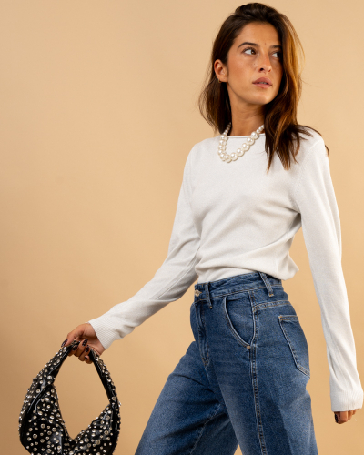 Pull col bateau lurex