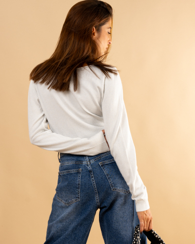 Pull col bateau lurex