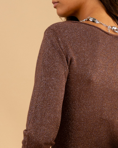 Pull col bateau lurex