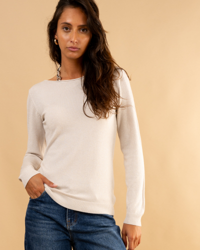 Pull col bateau lurex