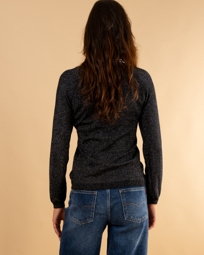 Pull col en v lurex