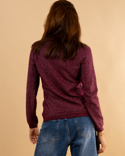 Pull col en v lurex