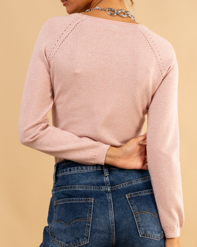 Pull col en v lurex