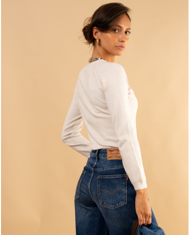 Pull col en v lurex