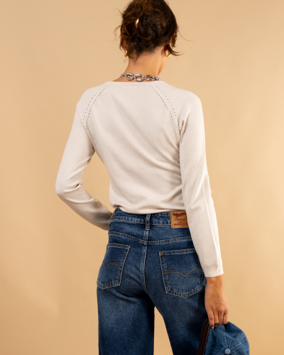 Pull col en v lurex