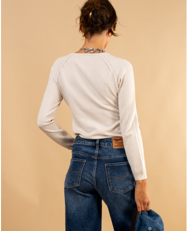 Pull col en v lurex