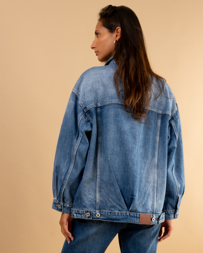 Veste jean oversize poches