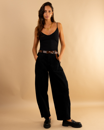 Pantalon balloon côtelé