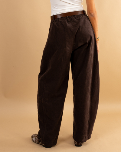 Pantalon balloon côtelé