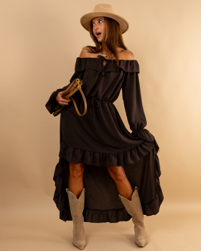 Robe longue volants