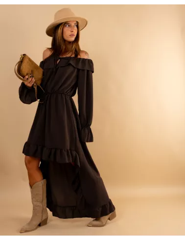Robe longue volants