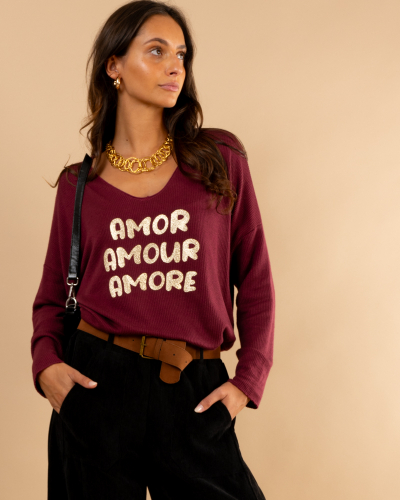 Top chenille amour