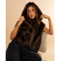 Veste sans manches fausse fourrure