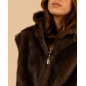 Veste sans manches fausse fourrure