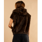 Veste sans manches fausse fourrure