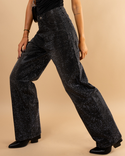 Jean noir strass