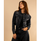 Veste jean noire strass