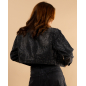 Veste jean noire strass