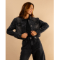 Veste jean noire strass