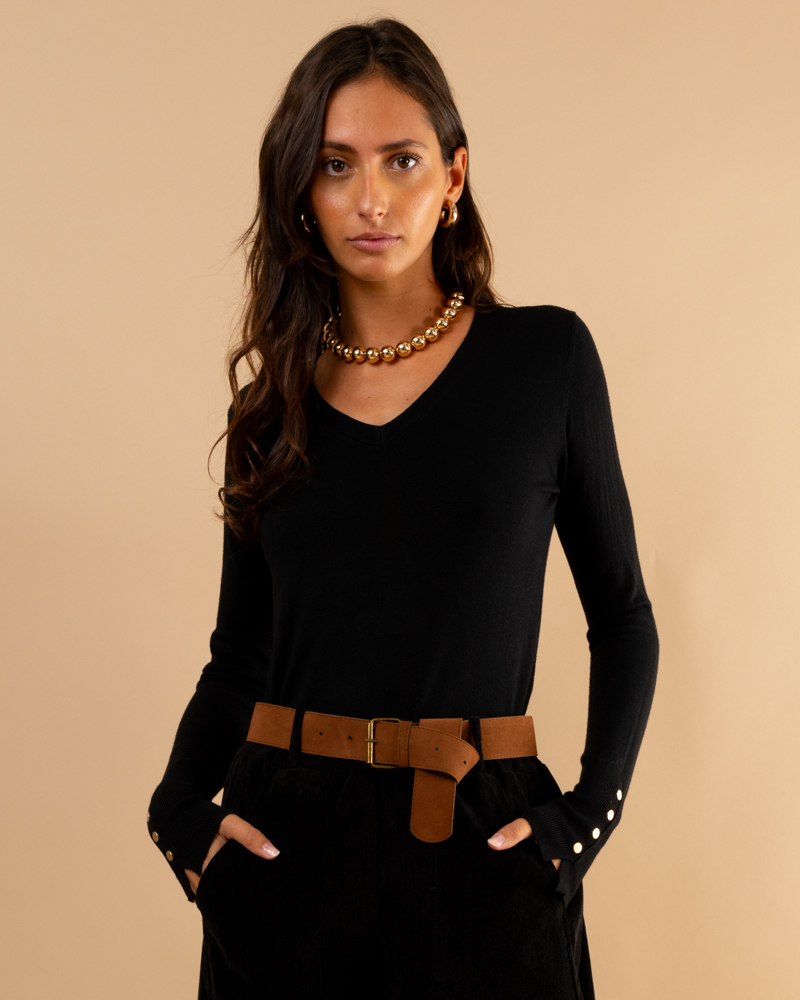 Pull col en v boutons