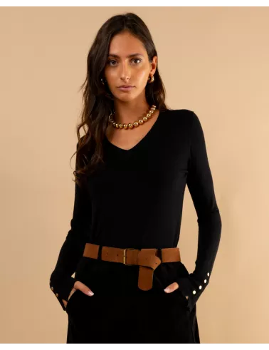 Pull col en v boutons