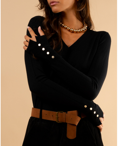 Pull col en v boutons