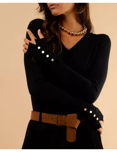 Pull col en v boutons