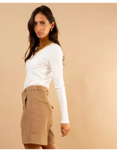 Pull col en v boutons