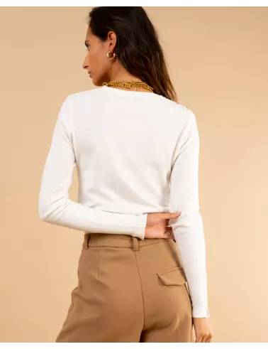 Pull col en v boutons