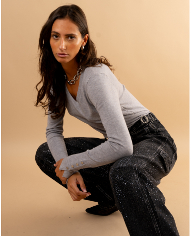 Pull col en v boutons