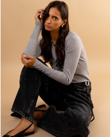 Pull col en v boutons