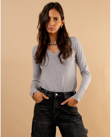 Pull col en v boutons