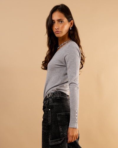 Pull col en v boutons